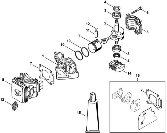 Stihl HS56C-E Crankcase, Cylinder & Clutch Parts | Stihl HS56C-E ...